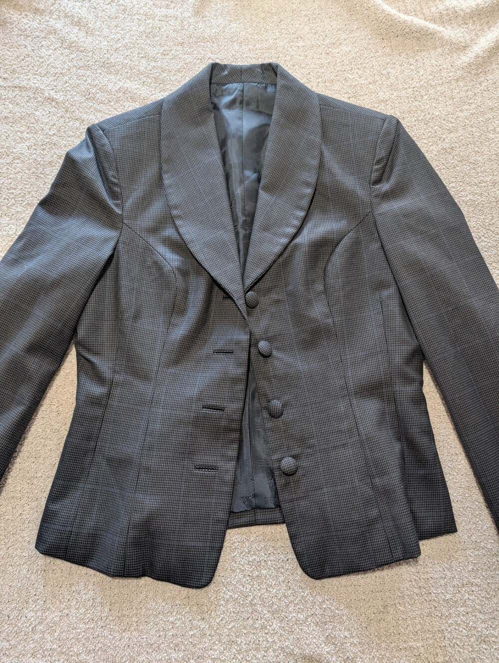 Lim's Tailor Custom Hand Made Gray Houndstooth Blazer Jacket